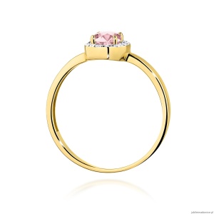 Pierścionek W0330 Diament Laboratoryjny różowy 0,50ct żółte złoto
