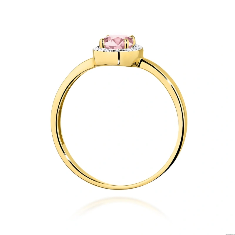 Pierścionek W0330 Diament Laboratoryjny różowy 0,50ct żółte złoto