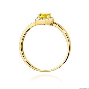 Pierścionek W0330 Diament Laboratoryjny żółty 0,50ct żółte złoto