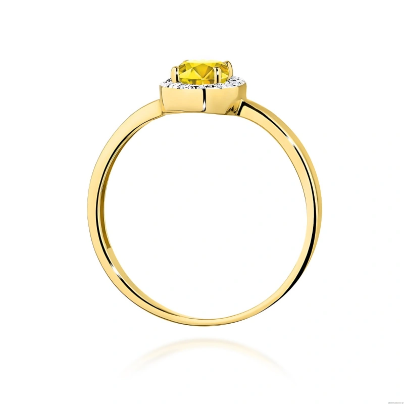Pierścionek W0330 Diament Laboratoryjny żółty 0,50ct żółte złoto