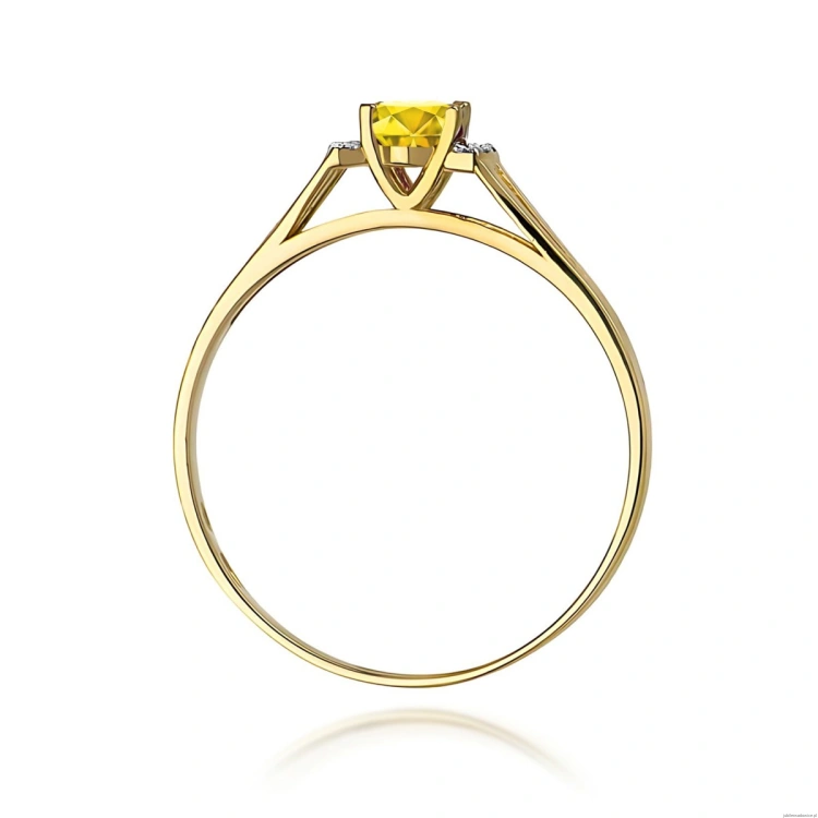 Pierścionek W0005 Diament Laboratoryjny żółty 0,50ct żółte złoto