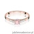 Pierścionek W0399 Diament Laboratoryjny różowy 0.15ct różowe złoto