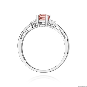 Pierścionek W0002 Diament Laboratoryjny różowy 0,50ct białe złoto