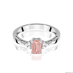 Pierścionek W0002 Diament Laboratoryjny różowy 0,50ct białe złoto