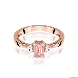 Pierścionek W0002 Diament laboratoryjny różowy 0,50ct różowe złoto