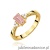 Pierścionek W0002 Diament laboratoryjny różowy 0,50ct żółte złoto