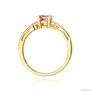Pierścionek W0002 Diament laboratoryjny różowy 0,50ct żółte złoto