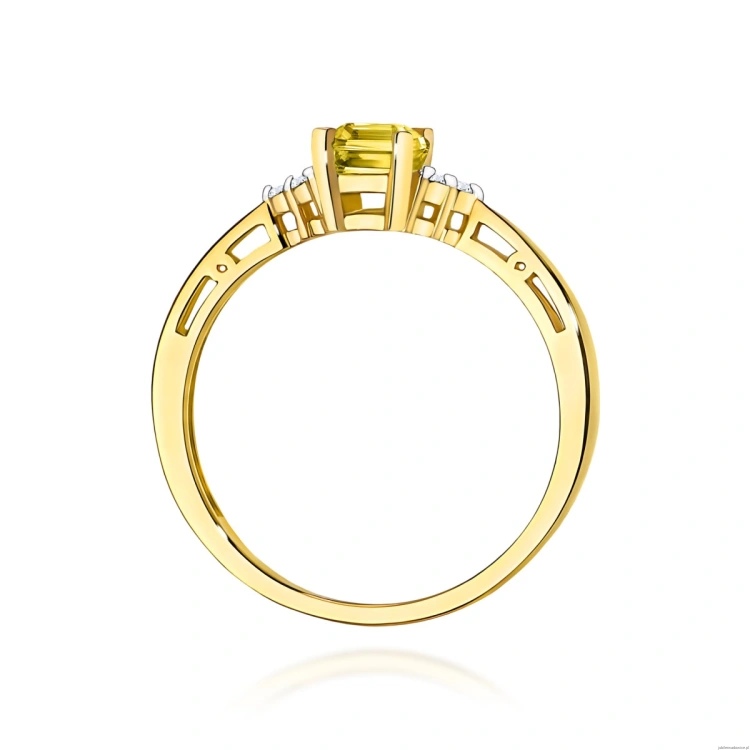 Pierścionek W0002 Diament laboratoryjny żółty 0,50ct żółte złoto