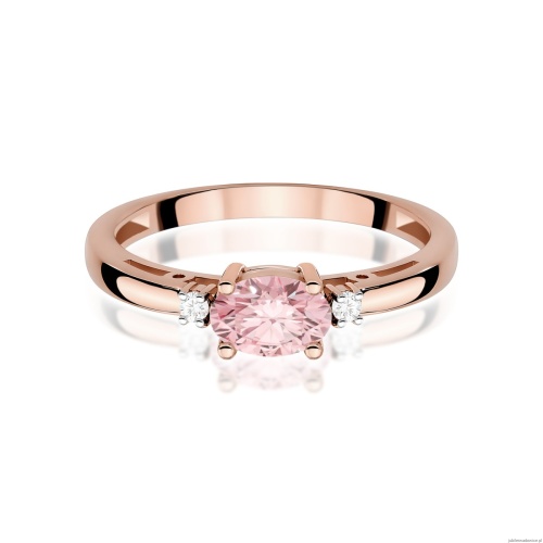 Pierścionek W0006 Diament Laboratoryjny różowy 0,50ct różowe złoto