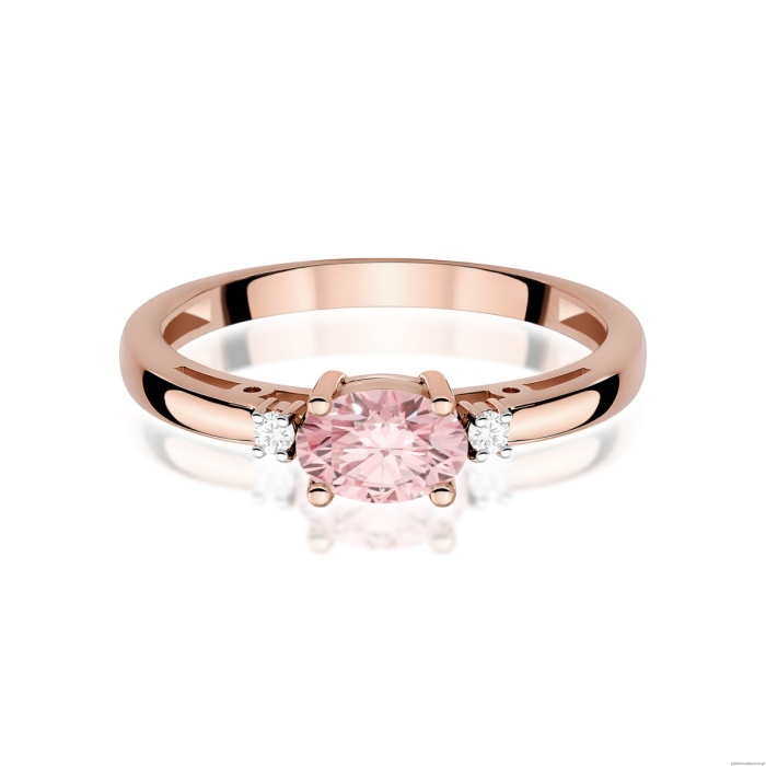 Pierścionek W0006 Diament Laboratoryjny różowy 0,50ct różowe złoto