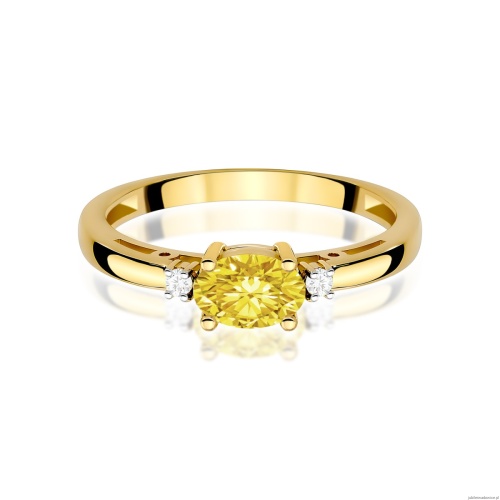 Pierścionek W0006 Diament Laboratoryjny żółty 0,50ct żółte złoto