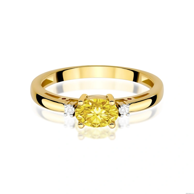 Pierścionek W0006 Diament Laboratoryjny żółty 0,50ct żółte złoto