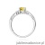 Pierścionek W0002 Diament Laboratoryjny żółty 0,50ct białe złoto 375
