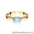 Pierścionek W0006 Diament Laboratoryjny niebieski 0,50ct żółte złoto 375