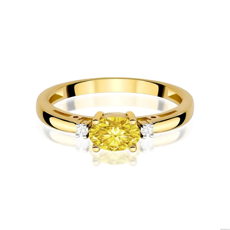 Pierścionek W0006 Diament Laboratoryjny żółty 0,50ct żółte złoto 375
