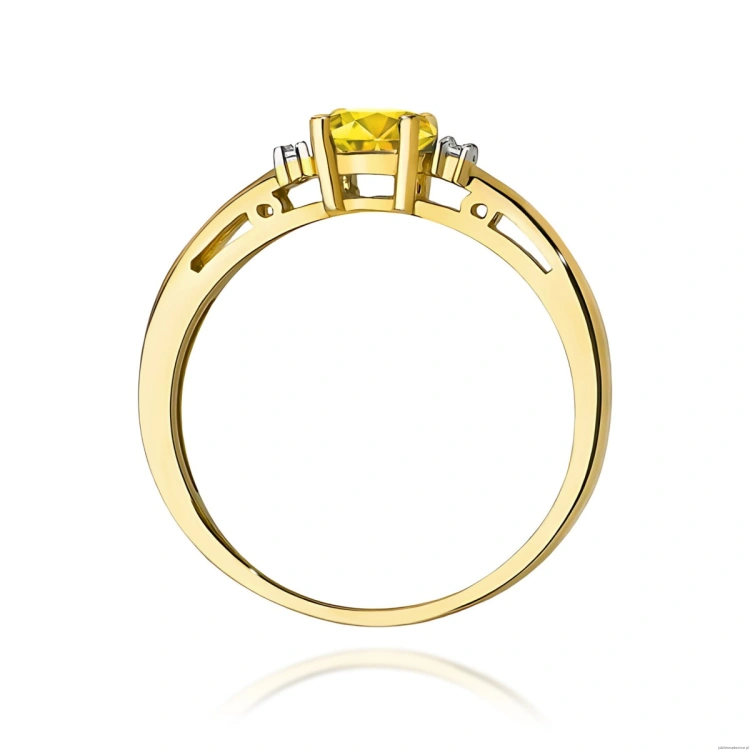 Pierścionek W0006 Diament Laboratoryjny żółty 0,50ct żółte złoto 375