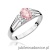 Pierścionek W0005 Diament Laboratoryjny różowy 0,50ct białe złoto 375
