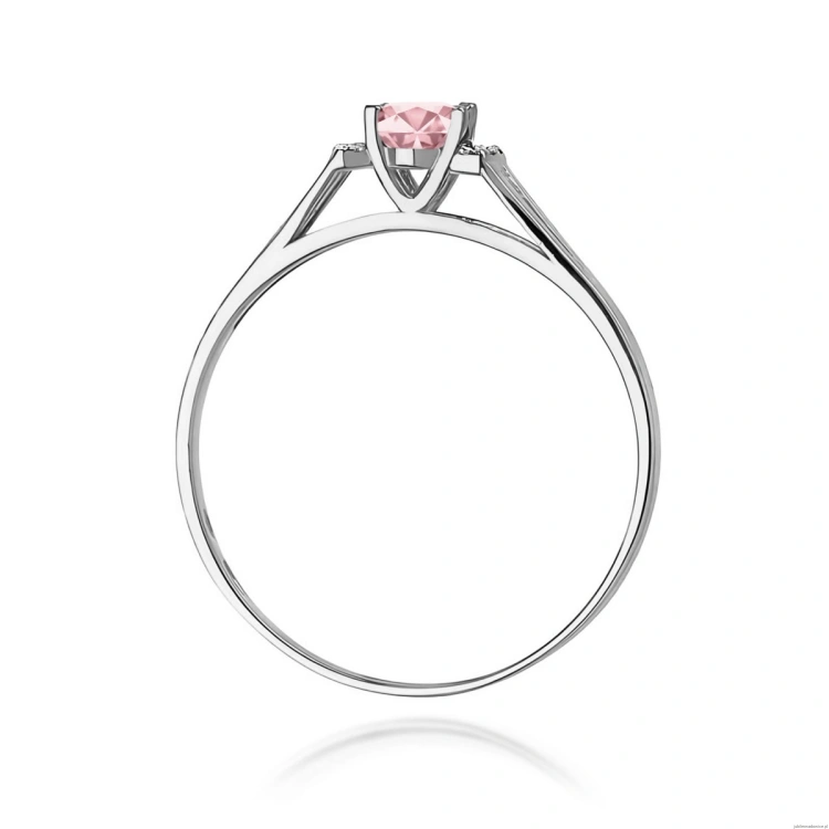 Pierścionek W0005 Diament Laboratoryjny różowy 0,50ct białe złoto 375
