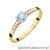 Pierścionek W0399 Diament Laboratoryjny niebieski 0.15ct  żółte złoto 375