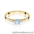 Pierścionek W0399 Diament Laboratoryjny niebieski 0.15ct  żółte złoto 375
