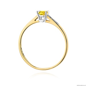 Pierścionek W0399 Diament Laboratoryjny żółty 0.15ct żółte złoto 375