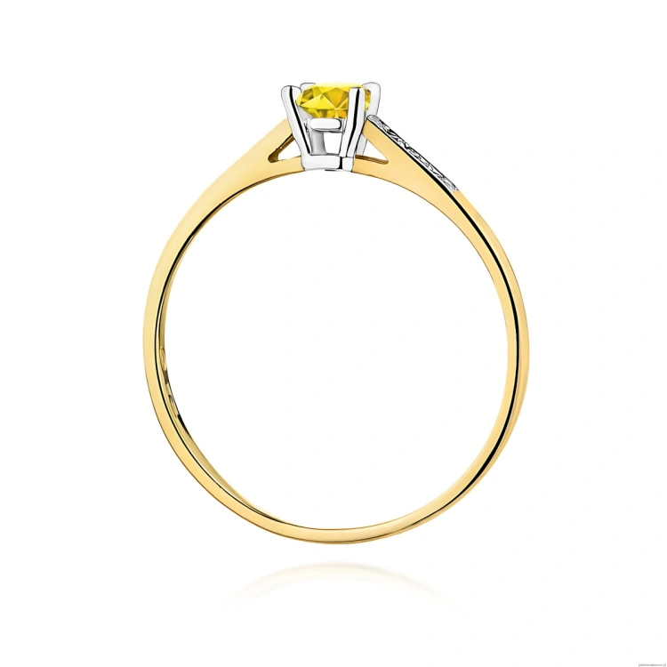 Pierścionek W0399 Diament Laboratoryjny żółty 0.15ct żółte złoto 375
