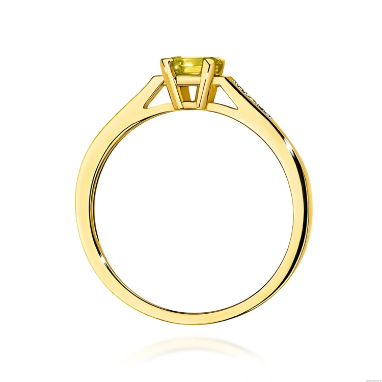 Pierścionek W0078 Diament laboratoryjny żółty 0,50ct żółte złoto 375