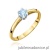 Pierścionek W0133 Diament Laboratoryjny niebieski 0,15ct żółte złoto 375