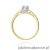 Pierścionek W0133 Diament Laboratoryjny niebieski 0,15ct żółte złoto 375