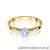 Pierścionek W0133 Diament Laboratoryjny niebieski 0,15ct żółte złoto 375