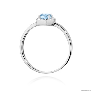 Pierścionek W0330 Diament Laboratoryjny niebieski 0,50ct białe złoto 375