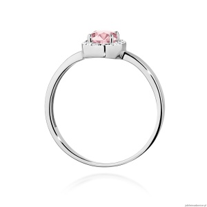 Pierścionek W0330 Diament Laboratoryjny różowy 0,50ct białe złoto 375