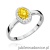 Pierścionek W0330 Diament Laboratoryjny żółty 0,50ct białe złoto 375