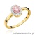 Pierścionek W0330 Diament Laboratoryjny różowy 0,50ct żółte złoto 375