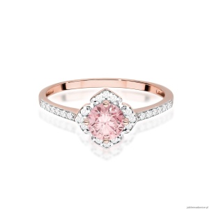 Pierścionek W0603 Diament Laboratoryjny różowy 0,50ct różowe złoto