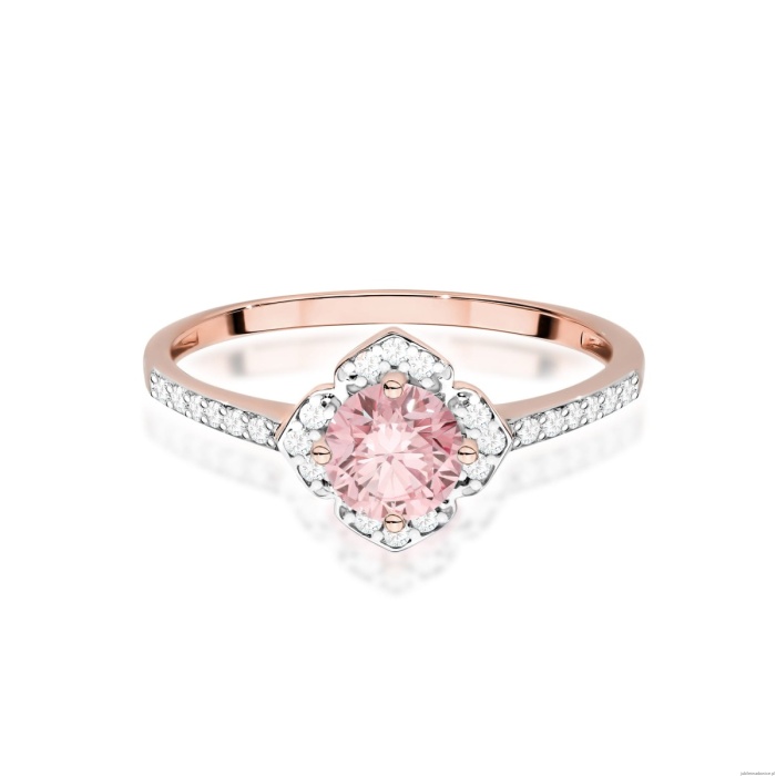 Pierścionek W0603 Diament Laboratoryjny różowy 0,50ct różowe złoto