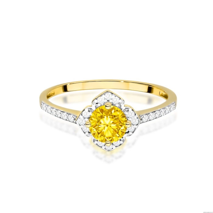 Pierścionek W0603 Diament Laboratoryjny żółty 0,50ct żółte złoto
