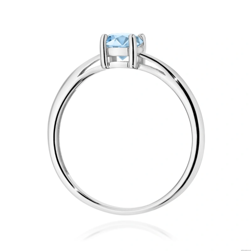Pierścionek W0656 Diament Laboratoryjny niebieski 0.50ct białe złoto