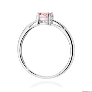Pierścionek W0656 Diament Laboratoryjny różowy 0.50ct białe złoto