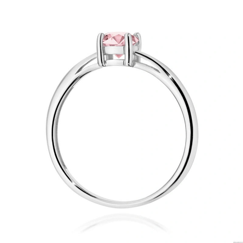 Pierścionek W0656 Diament Laboratoryjny różowy 0.50ct białe złoto