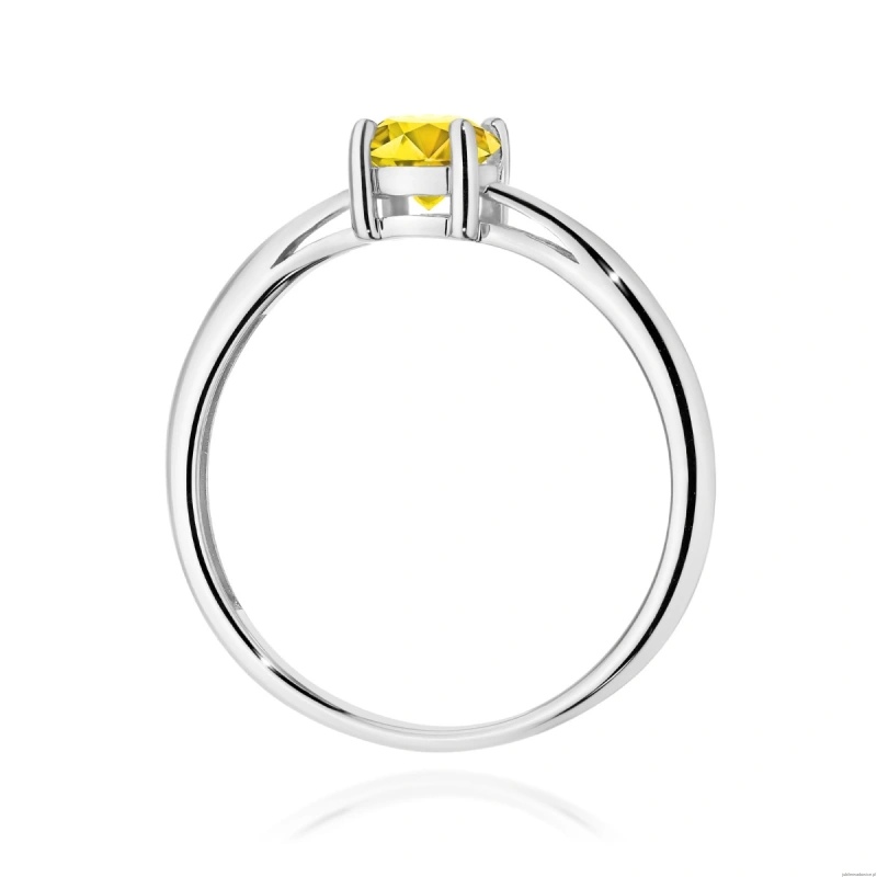 Pierścionek W0656 Diament Laboratoryjny żółty 0.50ct białe złoto