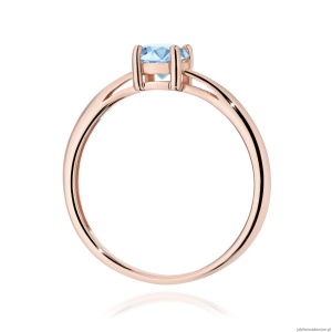Pierścionek W0656 Diament Laboratoryjny niebieski 0.50ct różowe złoto
