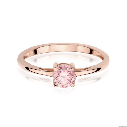 Pierścionek W0656 Diament Laboratoryjny różowy 0.50ct różowe złoto