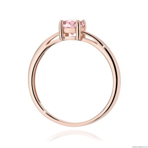 Pierścionek W0656 Diament Laboratoryjny różowy 0.50ct różowe złoto