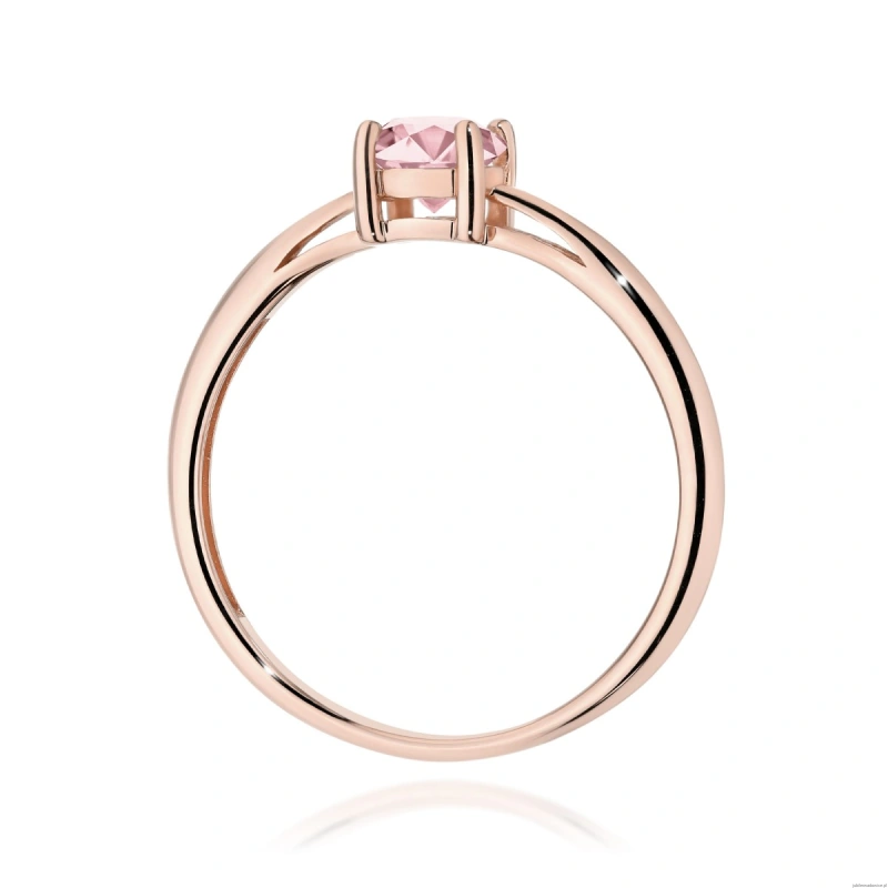 Pierścionek W0656 Diament Laboratoryjny różowy 0.50ct różowe złoto