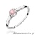 Pierścionek W0062 Diament Laboratoryjny różowy 0,15ct białe złoto 375