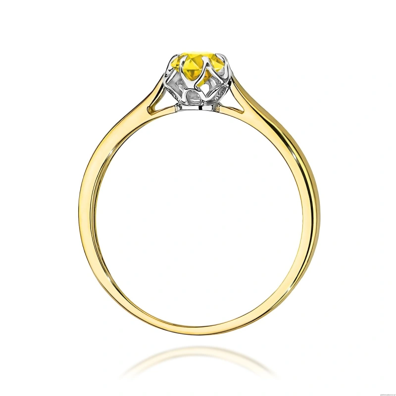 Pierścionek W0062 Diament Laboratoryjny żółty 0,15ct żółte złoto 375