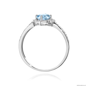 Pierścionek W0603 Diament Laboratoryjny niebieski 0,50ct białe złoto 375