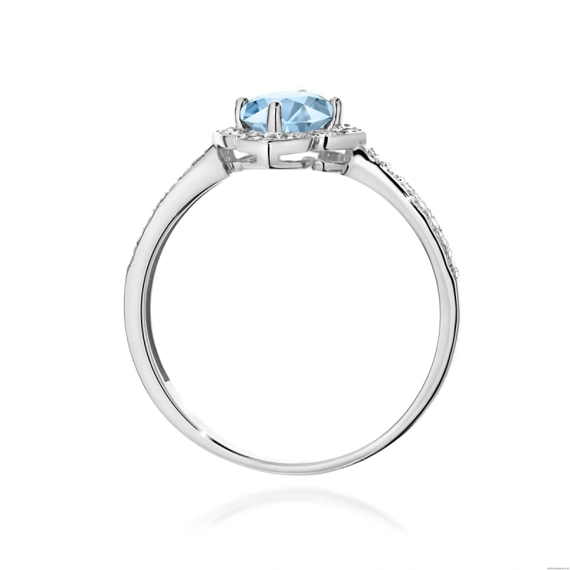 Pierścionek W0603 Diament Laboratoryjny niebieski 0,50ct białe złoto 375