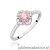 Pierścionek W0603 Diament Laboratoryjny różowy 0,50ct białe złoto 375